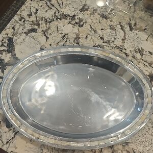 Towle Silver Platter W/Mother Of Pearl